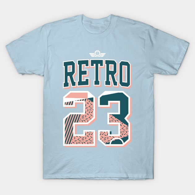 Retro 23 Light Madder Root T-Shirt by funandgames